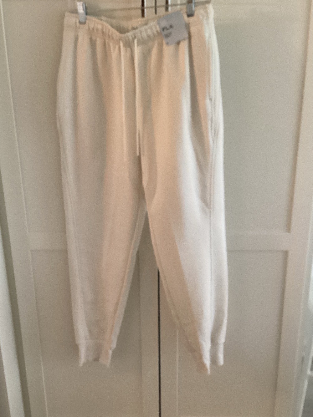 Women's Cream Drawstring Jogger Pants
